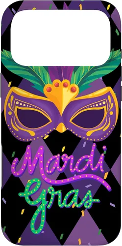 Vista 20 de Funda para iPhone 11 Pro Max Mardi Gras NOLA Festive Carnival Mask New Orleans Party Case