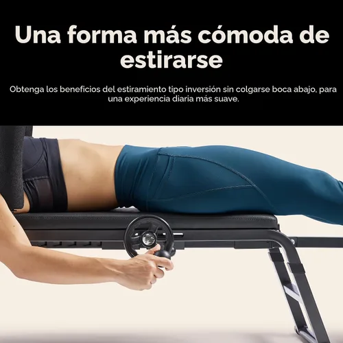 Vista 3 de Sunny Health & Fitness No-Hang Traction & Inversion Decompression Table for Back Pain Relief, Adjustable Stretch Bench, 400 LB Capacity