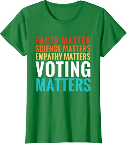 Vista 34 de Facts Matter Science Matters Voting Matters - Camiseta demócrata liberal, Negro, S