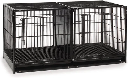 Vista 2 de ProSelect - Jaula modular de acero con bandeja de plástico, color negro