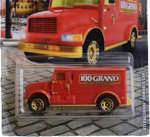 Vista 2 de Matchbox Molde a presión con temática de caramelo (coche blindado internacional, rojo)