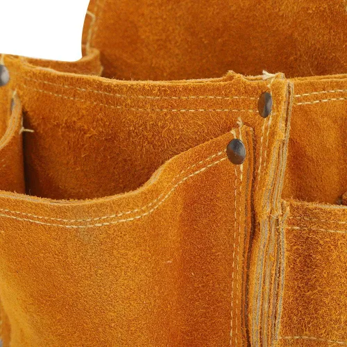 Vista 8 de Riñonera profesional para herramientas de uñas, bolsa de herramientas de cuero para electricistas, bolsa de cinturón de herramientas de construcción