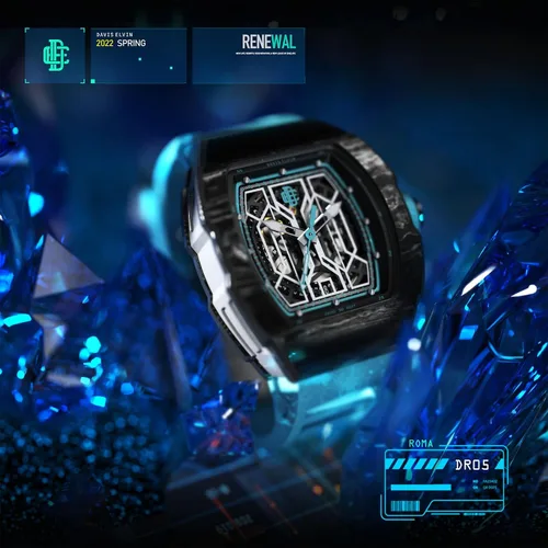 Vista 7 de DAVIS ELVIN - Reloj automático Daviselvinwatch para hombre reloj de pulsera con movimiento suizo reloj mecánico impermeable combina con cualquier