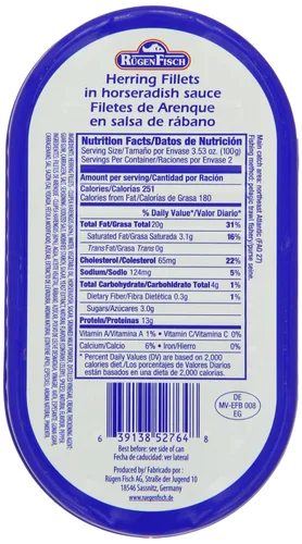 Vista 2 de RügenFisch Filetes de arenque en salsa de rábano picante, 7.05 onzas