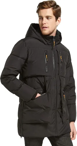Vista 3 de Orolay Chaqueta gruesa de invierno con capucha para hombre con 6 bolsillos