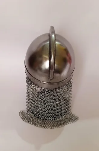 Vista 6 de AnNafi Casco de armadura de lobo vikingo hecho a mano acabado plateado cascos medievales cascos de caballero de metal para adultos disfraces