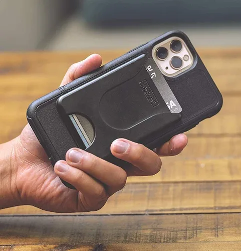 Vista 5 de ENCASED Tarjetero adhesivo para teléfono (compatible con PopSocket) con capacidad para hasta 4 tarjetas (negro)