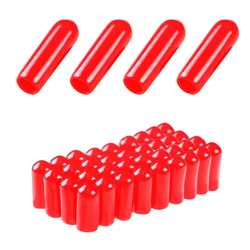 Vista 16 de Cubierta de tapa de extremo redondo de goma 0.08 pulgadas (0.079 in), protectores de rosca de tornillo de PVC flexible de tubería de tubería