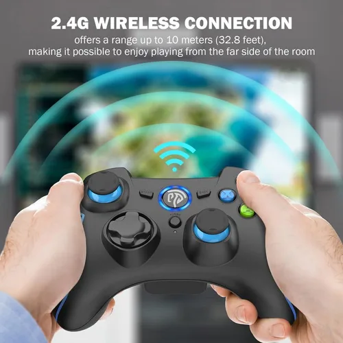 Vista 3 de EasySMX 9013 Wireless Controller for PC, PS3, Android TV Box, Windows 891011, Steam Controller, Plug and Play Gaming Gamepad with Sensitive