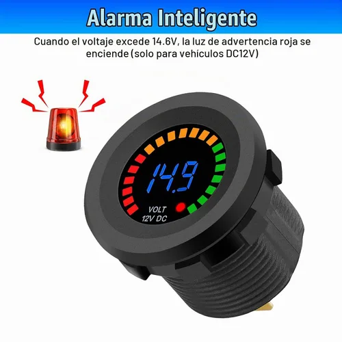 Vista 2 de Linkstyle Medidor de Batería de 12 V, Voltímetro Impermeable de 12 V, Medidor de Voltaje de Pantalla Digital para Marina, Auto, Motocicleta