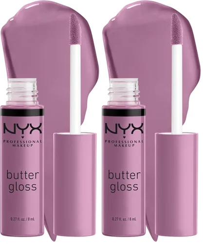 Vista 46 de NYX MAQUILLAJE PROFESIONAL Brillo de mantequilla, brillo de labios no pegajoso, - Eclair (rosa)