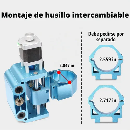 Vista 3 de Genmitsu Kit de montaje de eje Z de aluminio mejorado V2, con soporte de motor de husillo para husillo 775 y husillo de 300-500W, soporte de husillo