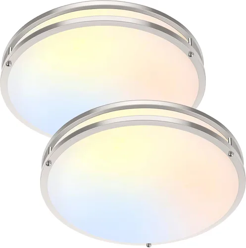 Vista 9 de Lámpara de techo LED de montaje empotrado de 10 pulgadas, 30W, 4000 lm, ajustable, 2700K/3000K/4000K/5000K/6500K, cambio de color, lámpara de techo