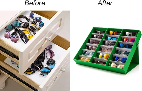 Vista 5 de TRIUMPH VISION Sunglasses Organizer Storage Eyeglasses Holder - Multiple Glasses Case Box Eyewear Case with Lid