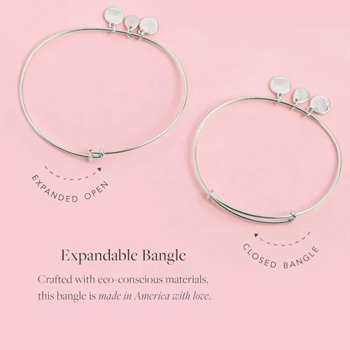 Vista 2 de Alex and Ani Collaborations - Brazalete extensible para mujer, dijes universitarios, acabado brillante, 2 a 3.5 pulgadas