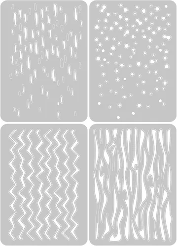 Vista 2 de Sizzix Thinlits - Juego de troqueles de 4 piezas Infinite Doodles #2 666524 Troqueles de metal de corte fino para álbumes de recortes, relieve