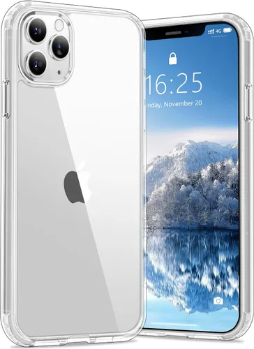 Vista 33 de Vakoo Funda transparente para iPhone 11 Pro Max, antiamarilleo, color negro