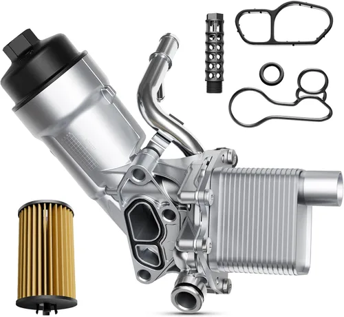 Vista 12 de Actualización de aluminio 03L115389C enfriador de aceite del motor para Volkswagen VW Golf Tiguan EOS Passat Seat Altea Audi A3 Q3 A4 Skoda, #OE