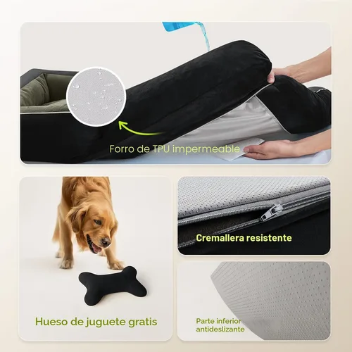 Vista 7 de CWAWZ Cama ortopédica para perros extra grandes, cama ortopédica para perros con espuma viscoelástica de gel refrescante, cama impermeable