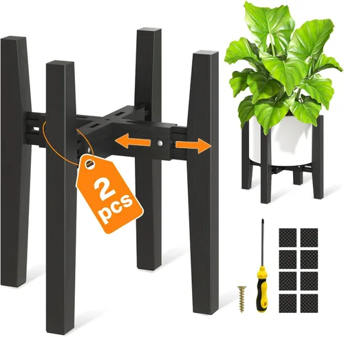 Vista 10 de LASZOLA Soporte de Plantas de Bambú Ajustable para Macetas Individuales Grandes de Interior, Soporte de Helechos de Suelo Resistente que se Ajusta a