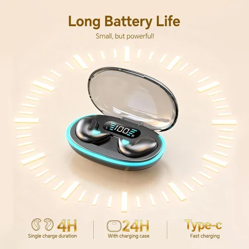 Vista 7 de Auriculares invisibles Bluetooth para dormir inalámbricos pequeños con cancelación de ruido, auriculares planos para dormir de lado, impermeables