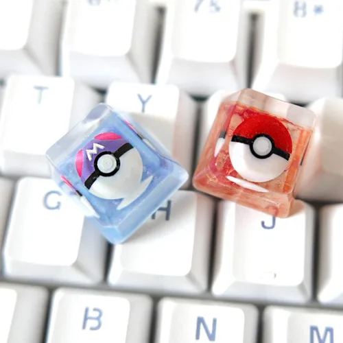 Vista 4 de Shunwei-shop Teclas para juegos Pikachu de resina para Cherry MX Swtiches (Pokemon Ball)