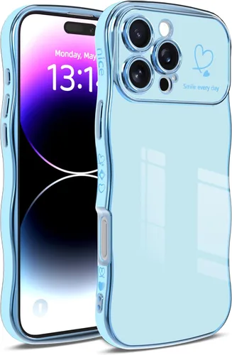 Vista 9 de IAIYOXI Funda para iPhone 11 para mujeres y niñas, bonito diseño ondulado con forma rizada, patrón de corazón, protección de cámara elevada, chapado