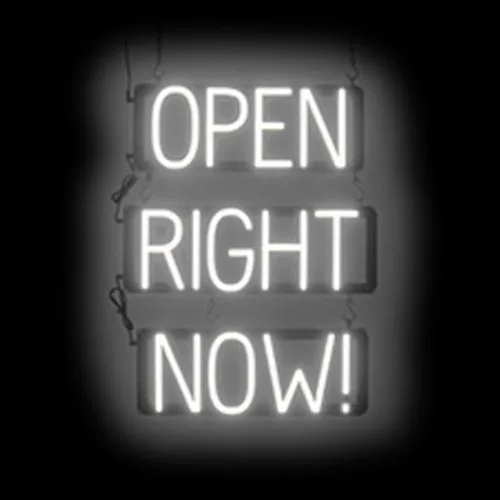 Vista 25 de SpellBrite Letrero LED Neon OPEN para negocios - Azul, 17" x 6