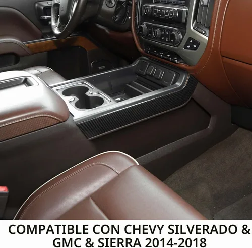 Vista 7 de Cubierta para panel lateral de palanca de cambios de consola central Silverado para Chevy Silverado GMC Sierra 2014-2018 Accesorios interiores