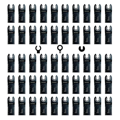 Vista 8 de FEWELL 20 hojas de sierra oscilantes de titanio, cuchillas multiherramienta universales para materiales duros, metal, madera, plástico, clavos, se