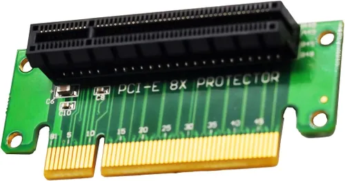 Vista 4 de WLGQ Tarjeta vertical PCIE X8 macho a hembra, adaptador PCI Express PCI-E 8X izquierdo de 90 grados, adecuado para servidor, escritorio