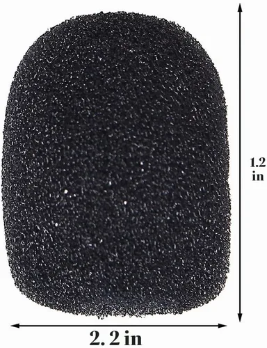 Vista 3 de Paquete de 15 protectores de espuma para micrófono, con solapa, micrófono, esponja, mini cubierta de espuma, protección para varios auriculares Negro