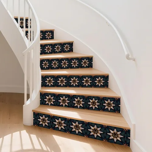 Vista 11 de PLIGREAT 15 tiras de calcomanías de animales del bosque negro para escaleras, adhesivas y autoadhesivas, para peldaños de escaleras, decorativas
