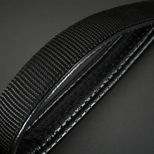 Vista 9 de Correa de cadena de metal chapado en cromo con mango acolchado suave para perros pequeños (S, mango negro)