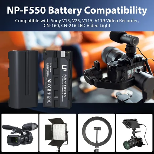 Vista 9 de LP Batería NP-F550 2-Pack 2700mah y cargador para Sony NP F550, F530, F970, F960, F770, F750, F330, CCD-SC55, TR516, TR716, TR818, TR910, TR917