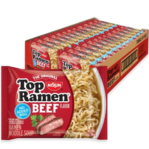 Vista 12 de Nissin Top Ramen - Sopa de fideos, salsa de soja, 3 onzas (paquete de 24)