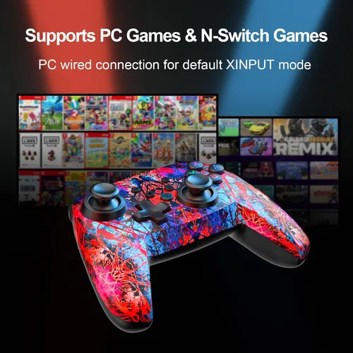 Vista 3 de Wireless Controller for Nintendo SwitchLiteSwitch OLED, Gaming Pro Controller Compatible PC with Wake-Up, Wireless Gamepad with 6-Axis Gyroscope