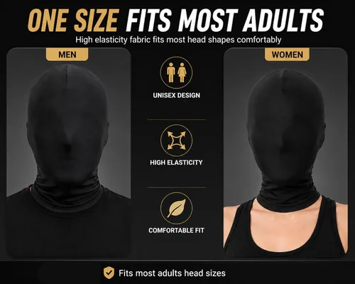 Vista 4 de Máscara de capucha Zentai de elastano de cobertura completa para hombre y mujer para disfraz de Halloween