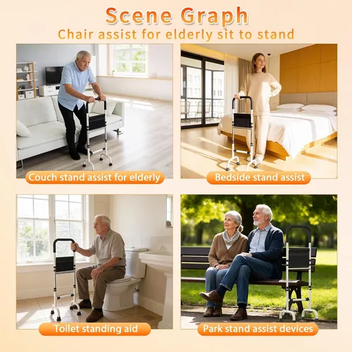 Vista 3 de Ayuda de soporte para silla de ancianos, sofá, ayuda de pie y apoyos para cirugía de cadera y rodilla, ayuda de recuperación ajustable, herramienta
