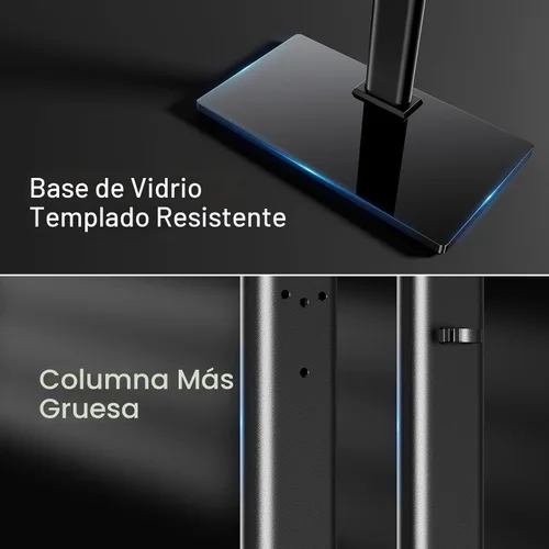 Vista 6 de PERLESMITH Patas giratorias universales para televisores LED LCD de 24 a 60 pulgadas, soporte de montaje de televisión ajustable en altura con base