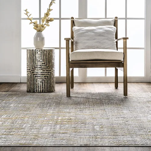 Vista 7 de nuLOOM Emersyn - Alfombra abstracta con textura contemporánea, 5 x 8, color dorado