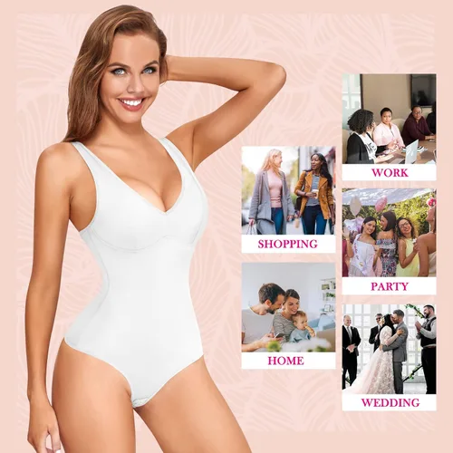 Vista 4 de Nebility Faja moldeadora de cintura con cuello en V para mujer