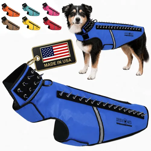 Vista 18 de CoyoteVest SpikeVest - Chaleco de arnés para perro, accesorios reflectantes para perros con picos para proteger a tu mascota de ataques de Raptor