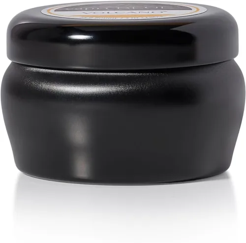 Vista 11 de Capri Blue Volcano - Mini vela perfumada en tarro de lata, mini velas impresas para el hogar perfumadas con frutas tropicales y cítricos azucarados