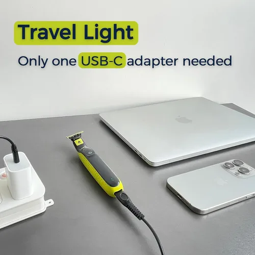 Vista 3 de Cable de carga USB-C de 5 V compatible con los modelos de afeitadora Philips Norelco - QP2724, QP1924, QP4530, QP2834, QP4631, X3001, MG5910
