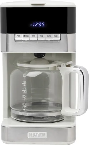 Vista 10 de Haden Cafetera programable de 12 tazas con función de apagado automático y filtro de agua lavable reutilizable, verde y cromado Cedro verde