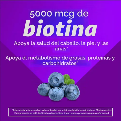 Vista 3 de vitafusion Vitaminas gomosas de biotina extra fuertes, sabor a bayas, 5,000 mcg de vitaminas de biotina, marca de vitaminas gomosas número 1