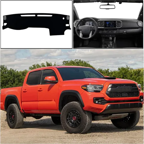 Vista 6 de Funda protectora para salpicadero interior compatible con Toyota Tacoma SR SR5 TRD Sport TRD Off-Road Limited y TRD Pro 2016-2023, protector