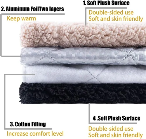 Vista 4 de AIO Almohadilla de cama autocalentable para gatos, almohadilla térmica avanzada extra cálida para mascotas de interior y exterior con funda