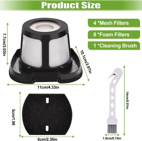Vista 5 de Filtro de repuesto 2390A 2284W compatible con filtro de vacío Bissell Pet Hair Eraser 2390A 2390 2389 2284W 2579, comparado con las piezas # 1614212